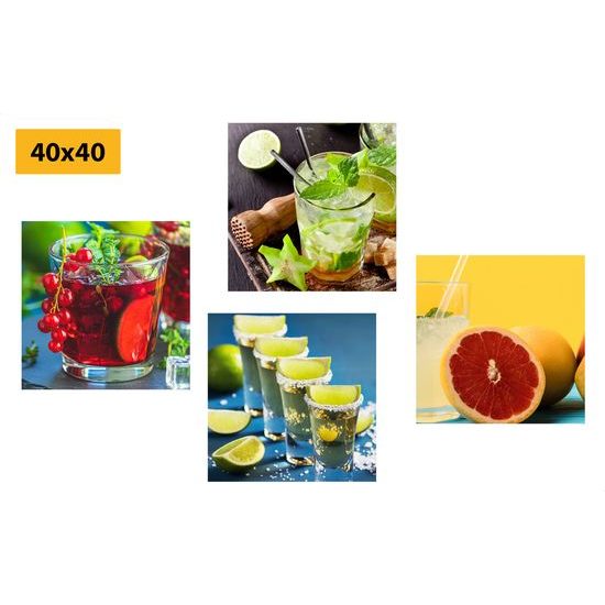 Set obrazov miešané nápoje
