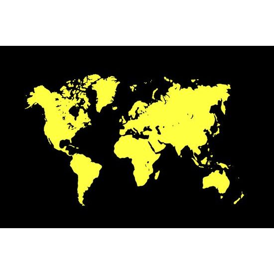 Tapeta žltá mapa sveta