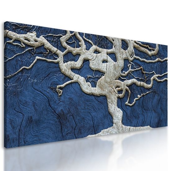 Obraz zvláštny strom na modrom podklade