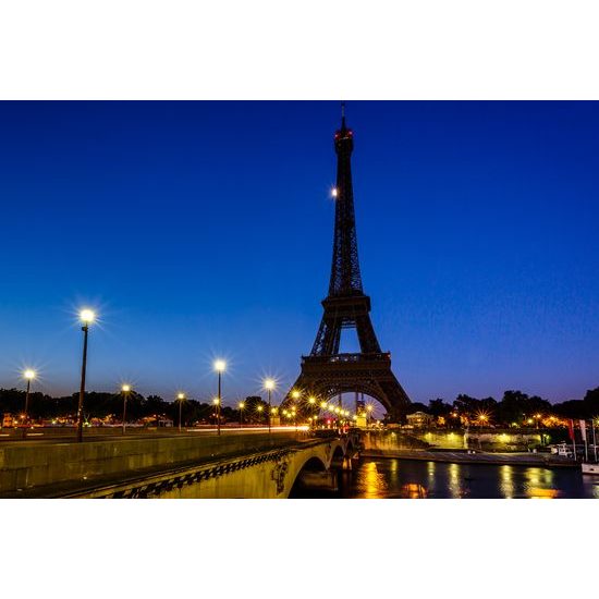 Obraz nočný pohľad na Eiffelovú vež