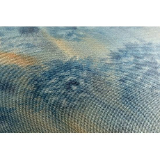 Obraz akvarelová maľba púpavy v odtieňoch modrej