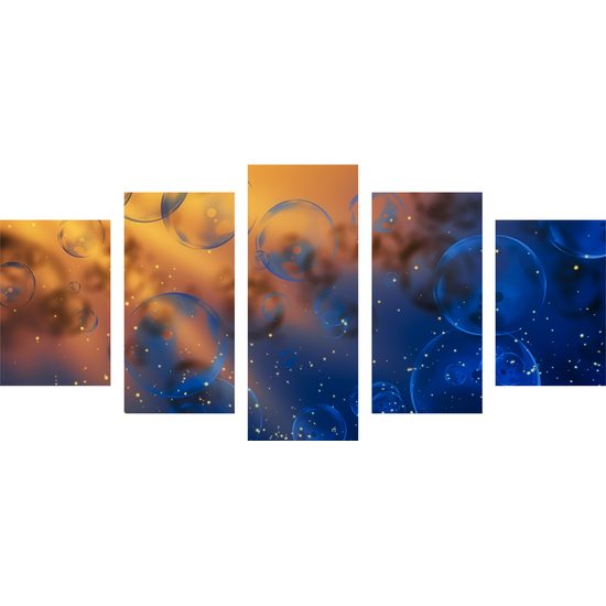 5-dielny obraz bublinky a nočná obloha