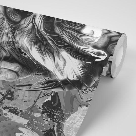 Samolepiaca tapeta čiernobiely buldog v pop art prevedení
