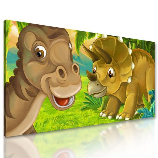 Obraz priateľské dinosaury