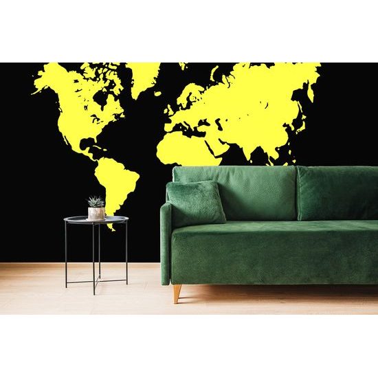Tapeta žltá mapa sveta