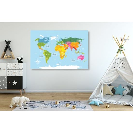 Obraz na korku pútavá mapa sveta