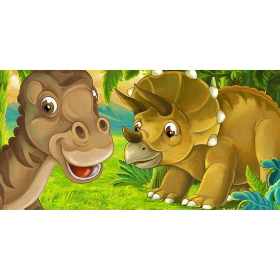 Obraz priateľské dinosaury