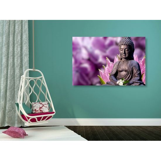 Obraz Budha meditujúci v kvetinovej záhrade