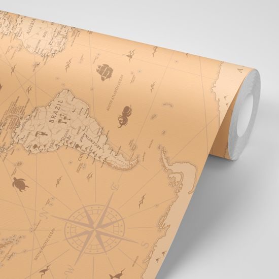 Tapeta mapa sveta s historickým nádychom