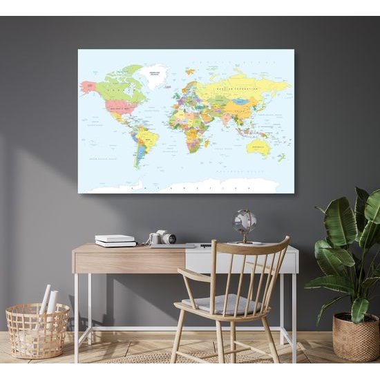 Obraz na korku všeobecná mapa sveta