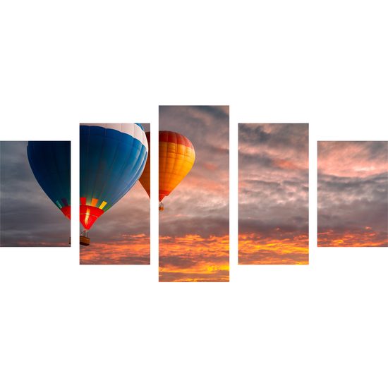 5-dielny obraz romatický let balónom