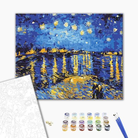 Maľovanie podľa čísiel Vincent van Gogh - Hviezdna noc nad Rhônou