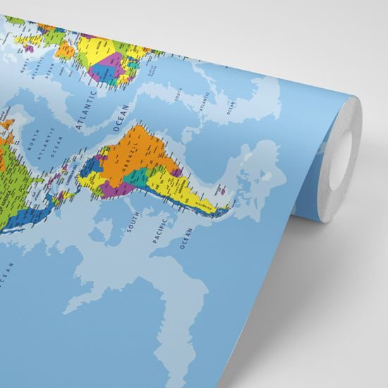 Samolepiaca tapeta farebne rozlíšená mapa