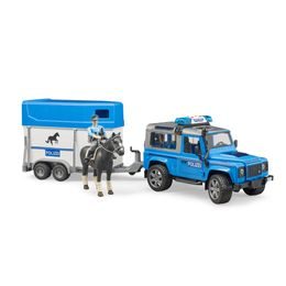 Pohotovostní vozidla - Policie Land Rover Defender s vlekem pro koně a koněm