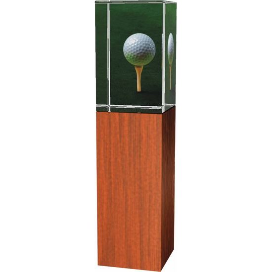Golftrophäe -Holz-Glas kombination CRG4021M3