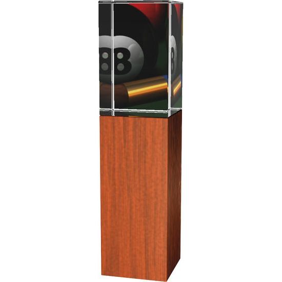 Skleněná trofej - kombinace skla a dřeva CR4021M25