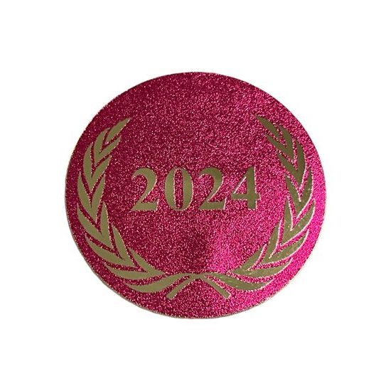 Emblem rosa metallisch EM04, 2,5cm