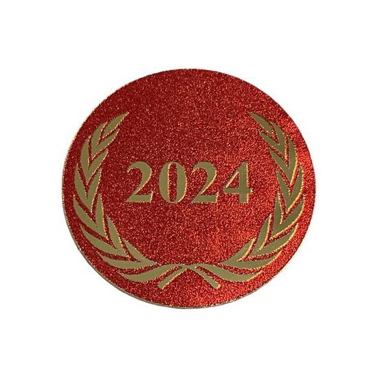Emblem rot metallisch EM04, 2,5cm