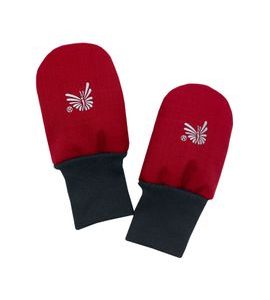 ESITO Zimní bezpalcové rukavice softshell s beránkem Red