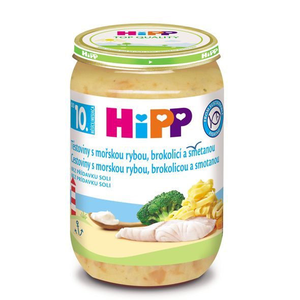 HiPP Těstoviny s mořskou rybou, brokolicí a smetanou