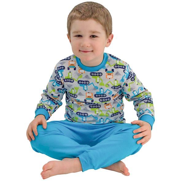 ESITO Chlapecké dětské pyžamo Bagr Tyrkys