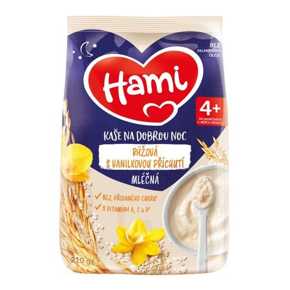 Hami Kaše na dobrou noc Rýžová s vanilkovou příchutí mléčná 210 g
