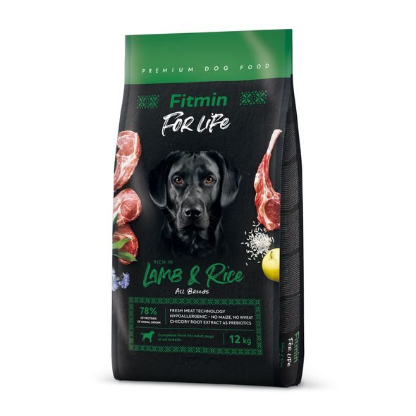 Fitmin For Life Lamb&Rice krmivo pro psy Hmotnost: 12 kg