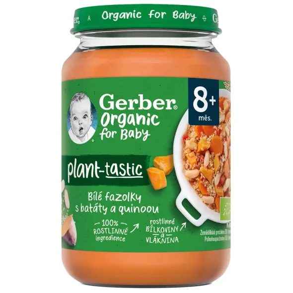 Gerber Organic 100% rostlinný příkrm bílé fazolky se sladkým bramborem a quinoou 190g