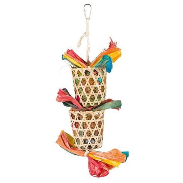 Trixie Závěsná hračka košíčky s hnízdícím materiálem pro ptáky 35cm