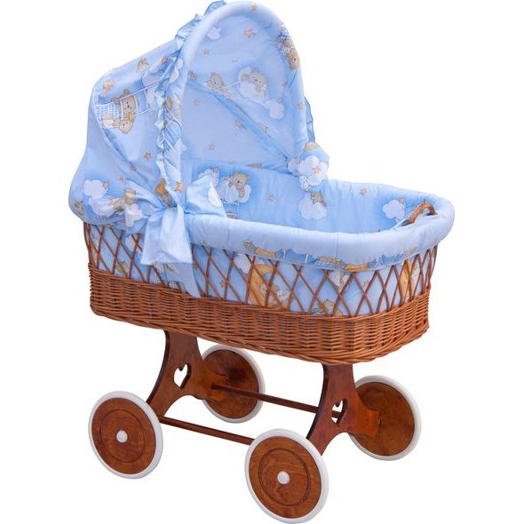 Scarlett Proutěný košík na miminko s boudičkou Scarlett Mráček modrá