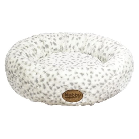 Nobby Alanis donut plyšový pelíšek leopard šedá 45cm