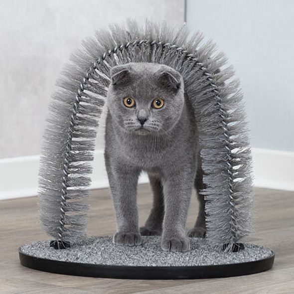 Trixie Masážní oblouk pro kočky 36 x 33 cm šedý