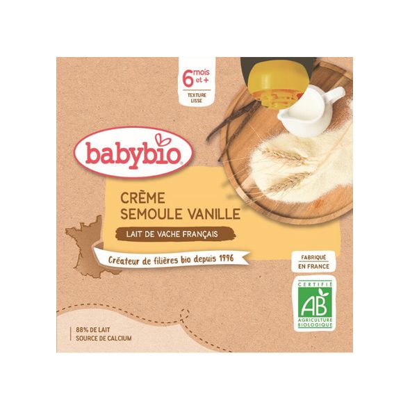 BABYBIO krém vanilka krupička 4x85 g