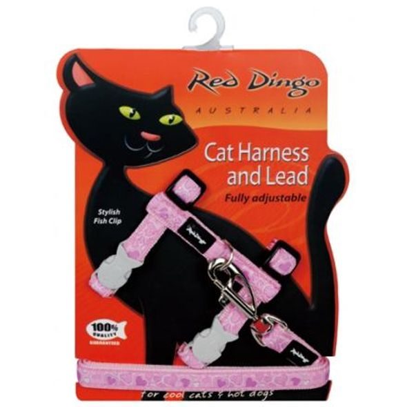 Red Dingo Postroj RD s vodítkem - kočka - Breezy Love Pink