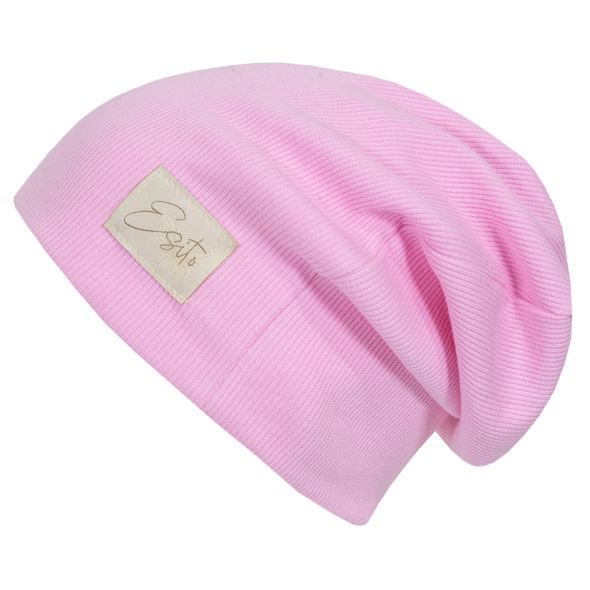 ESITO Žebrovaná čepice spadená Color Pink - růžová / 40