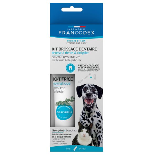 Francodex Dental Kit zubní pasta 70g + kartáček pro psy