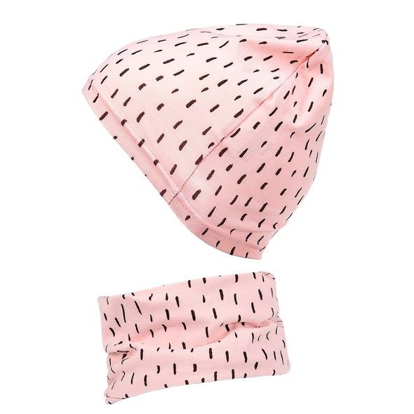 Emitex Bavlněná čepice s nákrčníkem růžová jednovrstvá M