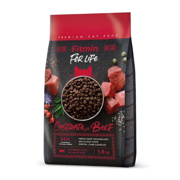 Fitmin For Life Castrate Beef krmivo pro kočky Hmotnost: 1.8 kg