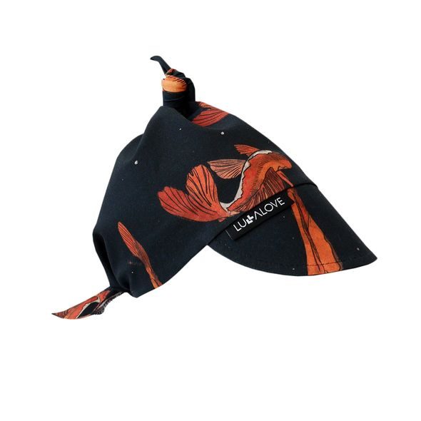 Lullalove Bavlněný šátek na hlavu s kšiltem - Kapr Koi