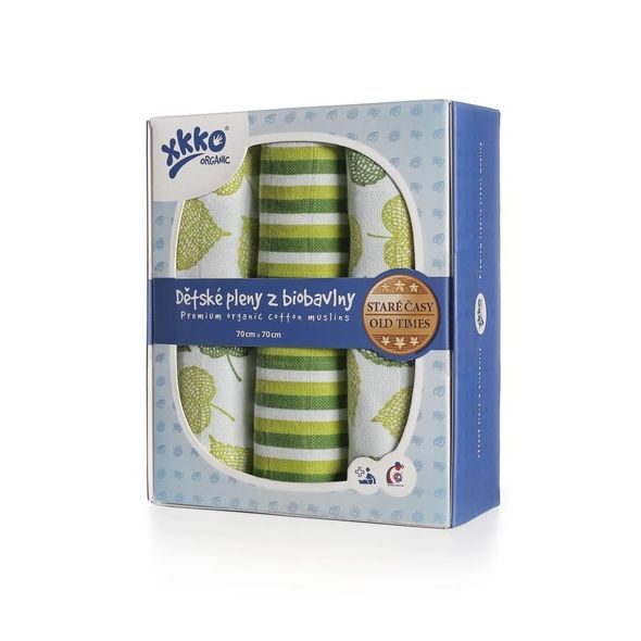 Kikko Dětské pleny z biobavlny XKKO Organic 70x70 Staré časy Lípa