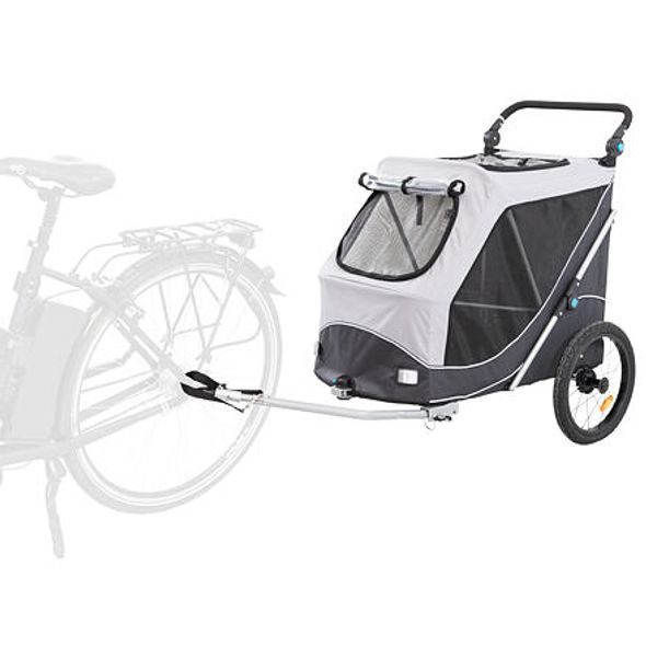 Trixie Vozík za kolo s funkcí rychlého skládání L 74 x 95 x 103/143 cm, nosnost max. 30 kg, šedý