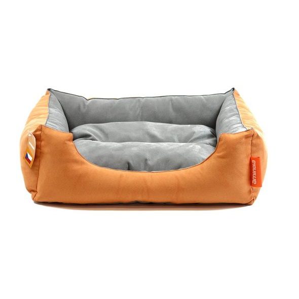 Aminela pelíšek s polštářem S oranžová/šedá 60x50cm + čistící ubrousky ZDARMA