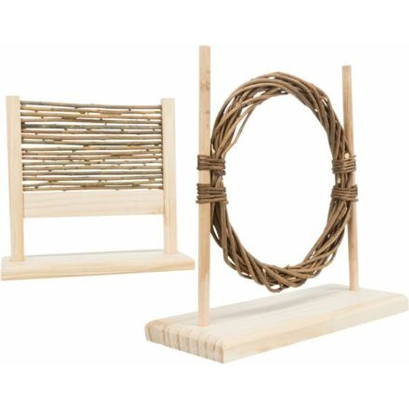 Trixie Agility set pro hlodavce - překážka, kruh, dřevo/proutí, 28 × 26 × 12 cm