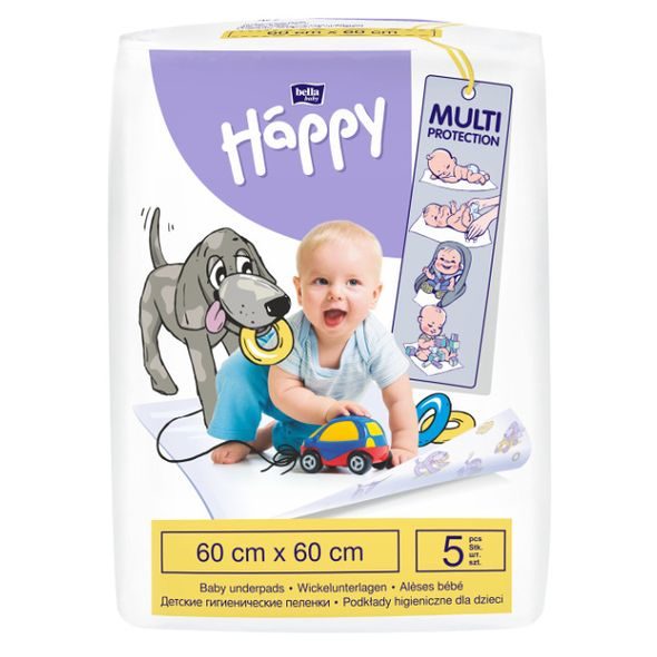 Bella Baby HAPPY Dětské hygienické podložky 60x60cm 5ks