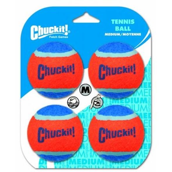 Chuckit! Míčky tenisové Medium 6,5 cm - 4 na kartě