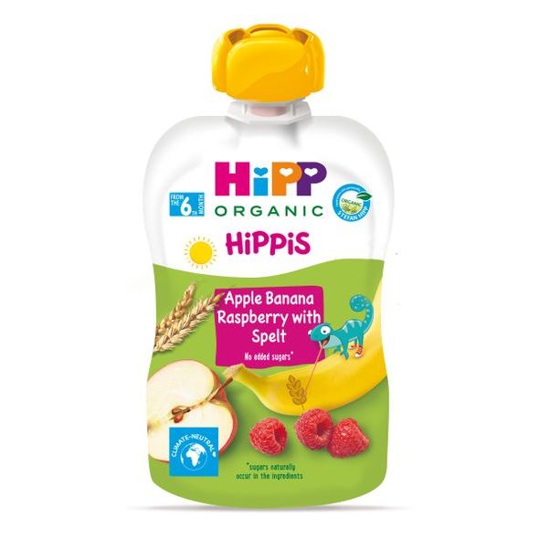 HiPP BIO Hippies Jablko-Banán-Maliny-Celozrnné obiloviny