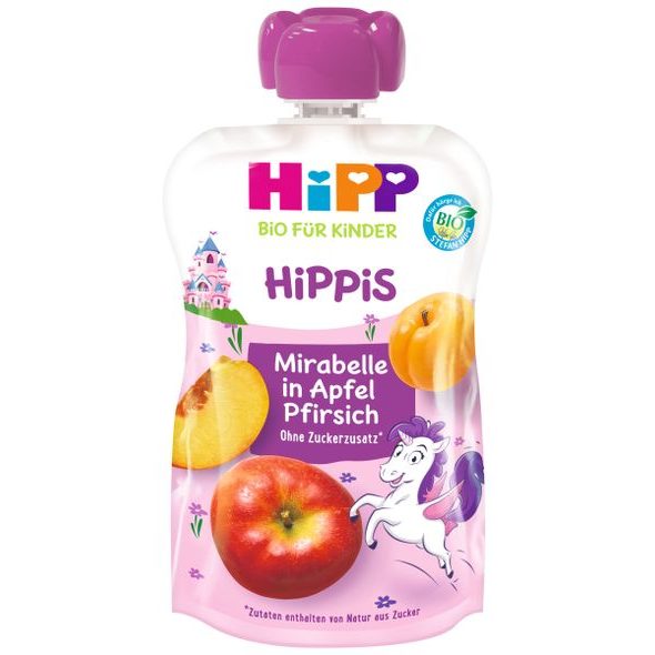 HiPP BIO Hippies Jablko-Broskev-Mirabelka