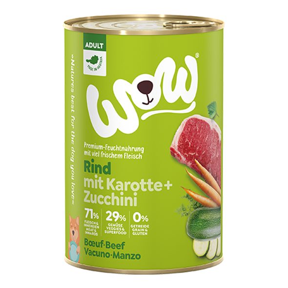 WOW Hovězí s karotkou Adult konzerva 400g