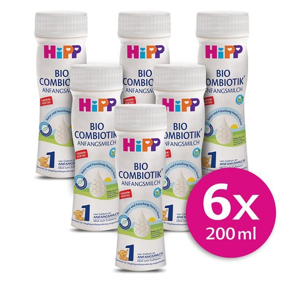 HiPP 6x 1 BIO Combiotik Počáteční tekutá kojenecká výživa 200 ml