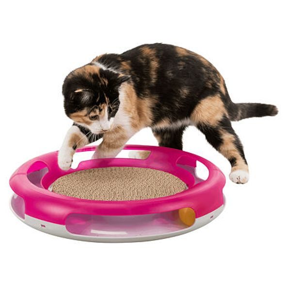 Trixie Hračka pro kočku kruh s kuličkou a škrabacím kartonem 37 cm